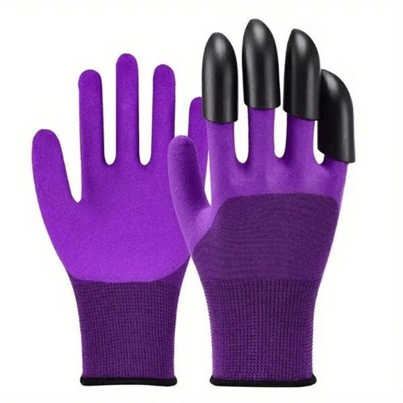 Garden Gloves With Claws For Digging - Purple - Picture 2 of 6